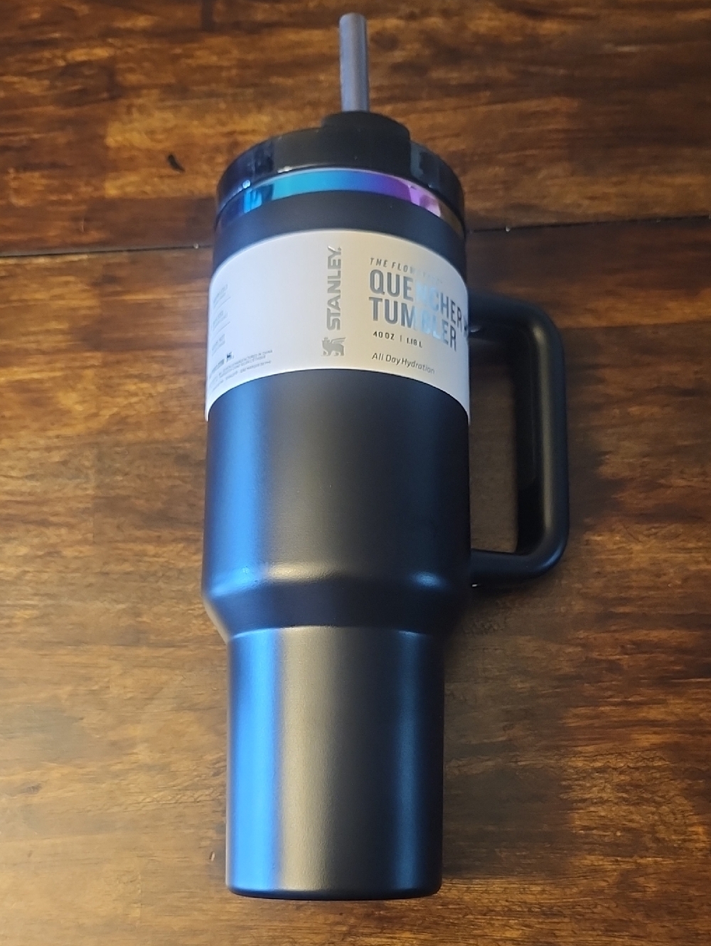 Stanley Black Chroma Quencher H2.0 Tumbler 40 OZ with Iridescent Lid Accent